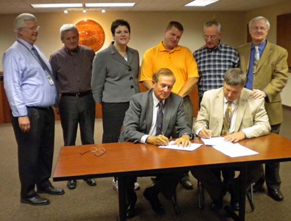 Pictured are school administration, Board members and RDC members.